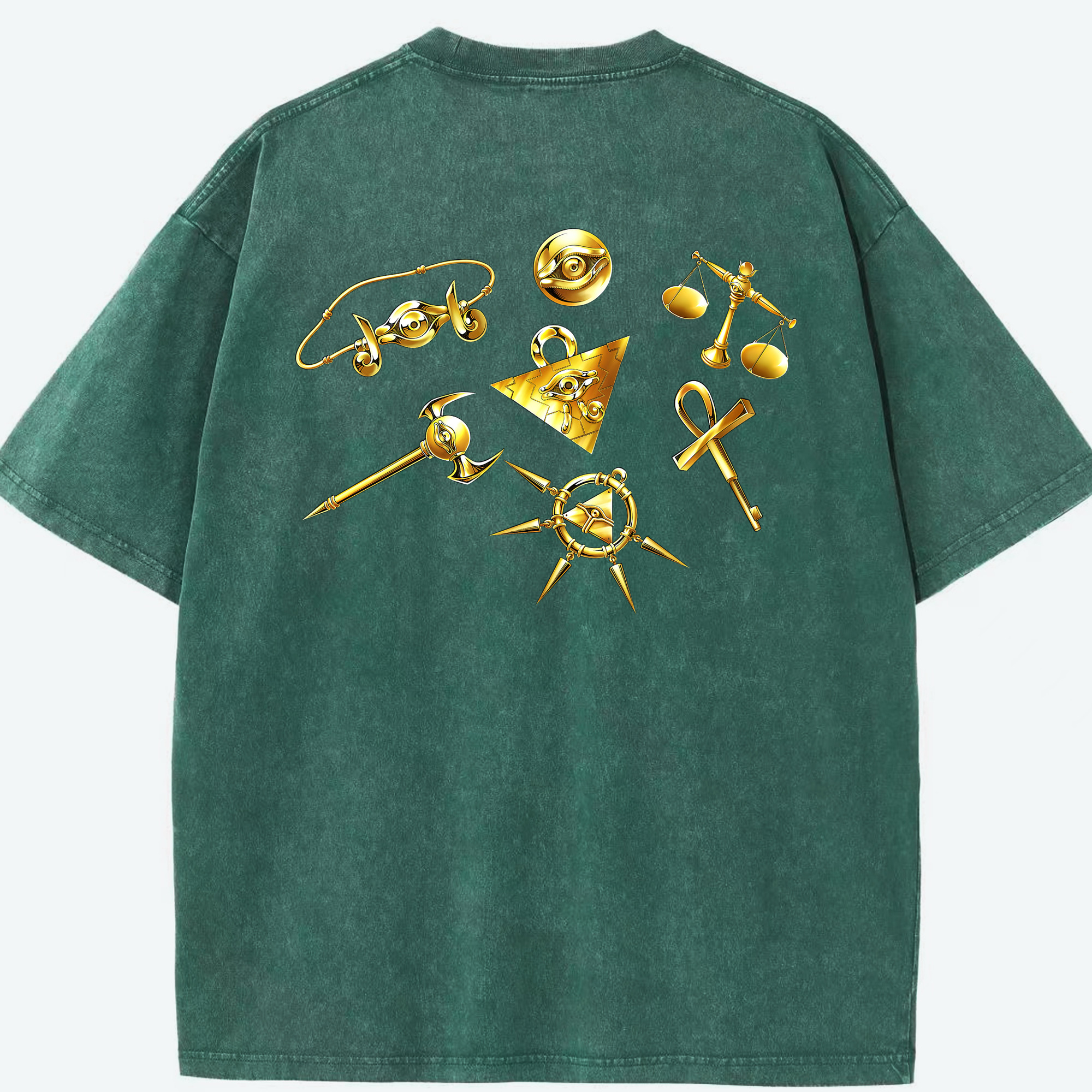 （画像用） 遊☆戯☆王 Yu-Gi-Oh! 綿100% ヴィンテージ風 半袖Tシャツ（背面プリント）